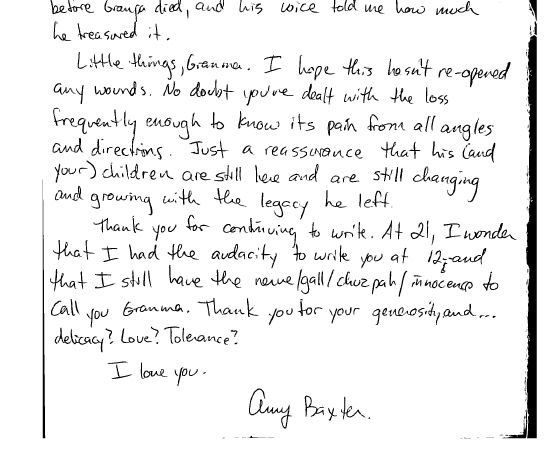 Amy Baxter letter