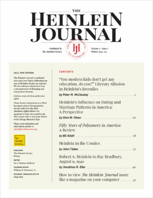 The Heinlein Journal #31 – Winter 2023-’24 – 44 pages